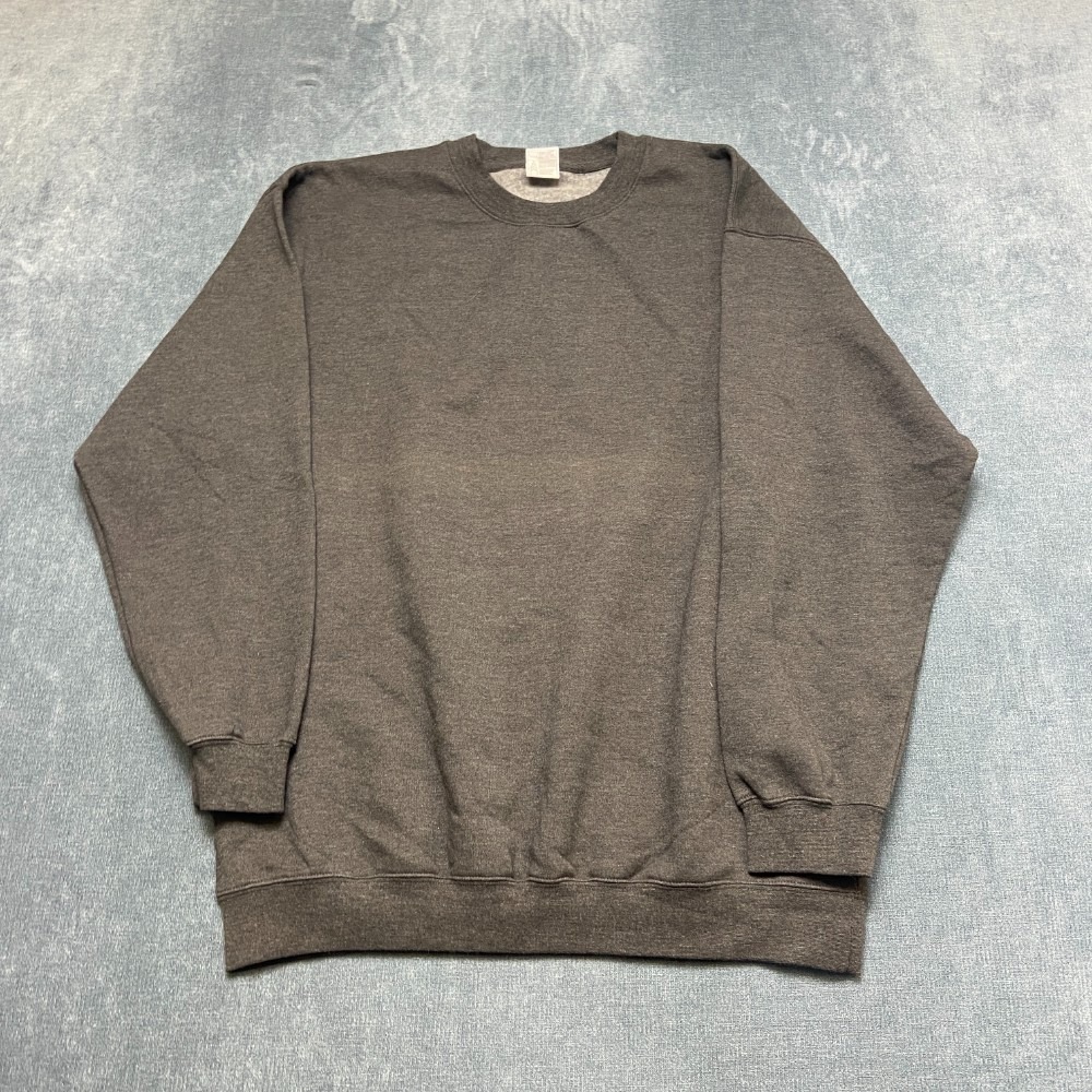 VTG Alstyle Blank Sweatshirt Mens Large Black Cotton Fleece Lined Crew Neck
